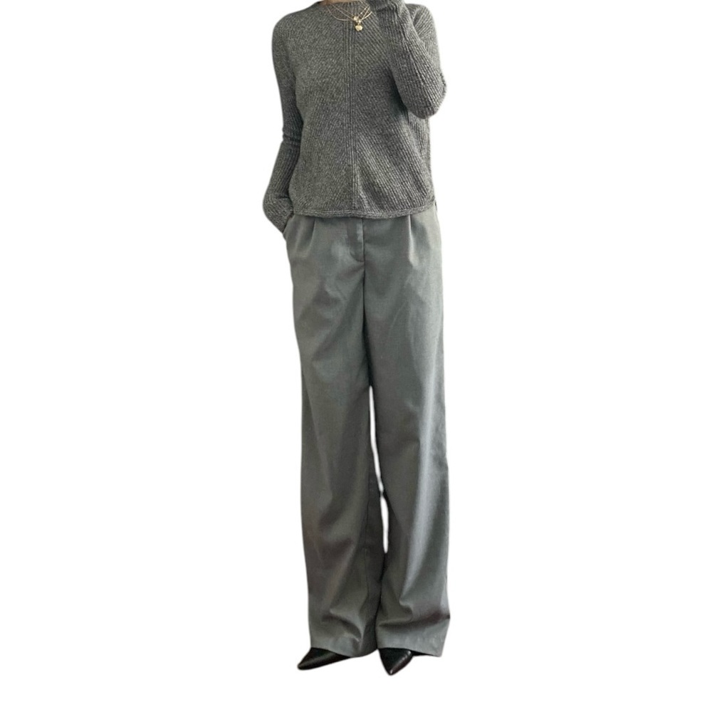 Babaton Chalmers Gray Wool Blend Mock Neck Sweater Size XS